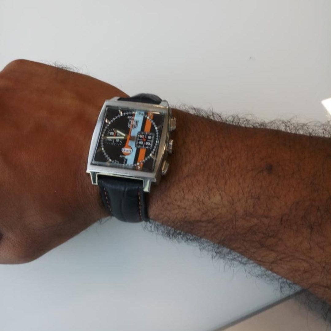Indianleathercraft Leather strap for Tag Heuer Monaco