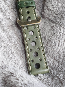 Indianleathercraft Racing watch strap full grain leather handmade & handstitched