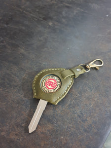 Indianleathercraft royal enfield key case Right cut / Olive green Royal Enfield leather key cover