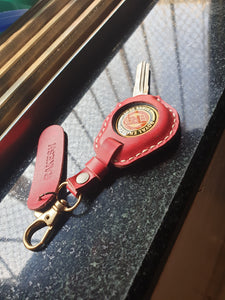 Indianleathercraft royal enfield key case Right cut / Red Royal Enfield leather key cover
