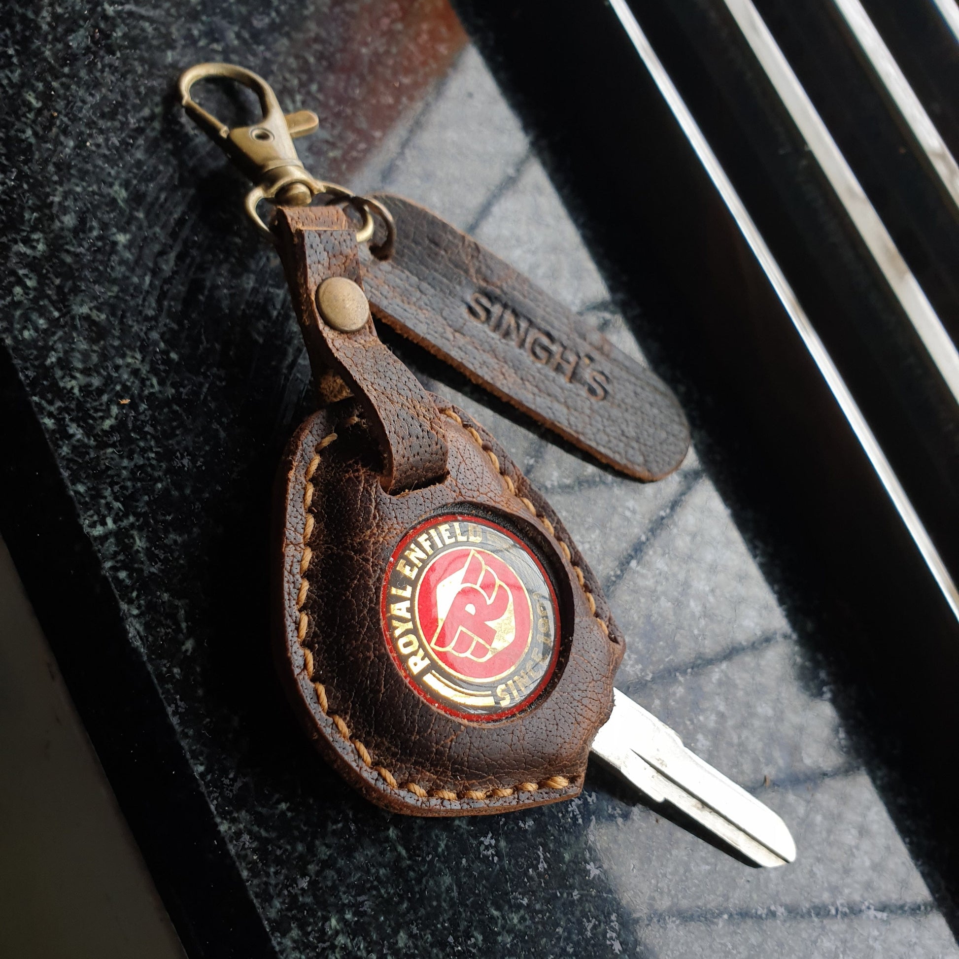 Indianleathercraft royal enfield key case Royal Enfield leather key cover