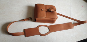 Indianleathercraft royal enfield leather tank belt with side bag