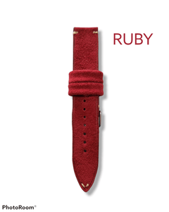 Indianleathercraft Ruby / 18mm Handmade suede leather strap