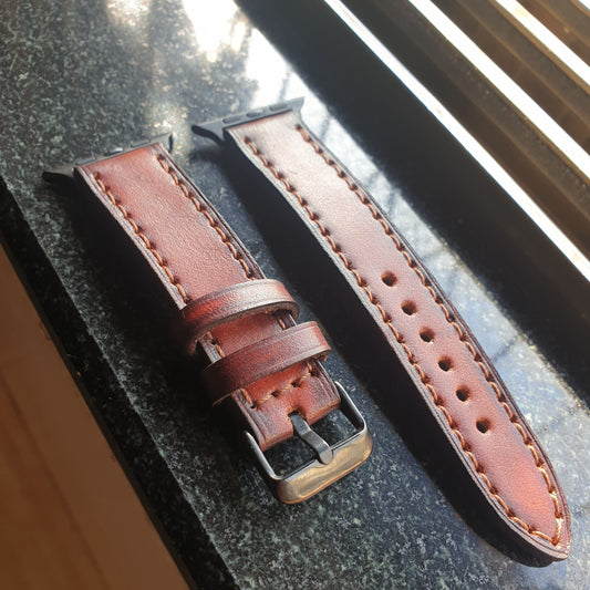 Indianleathercraft Series 3 - 42mm Fullgrain leather apple watch strap