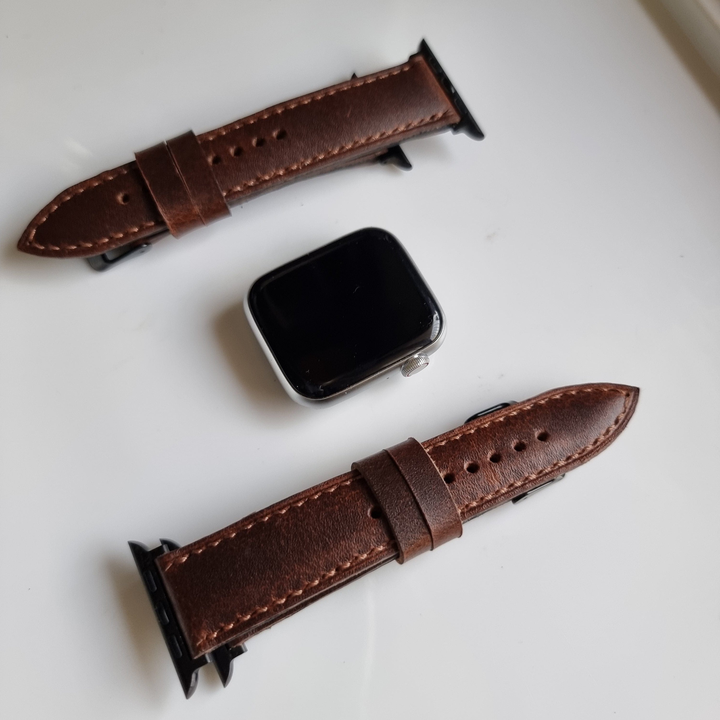 Leather strap for apple watch Series 45mm