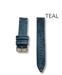 Indianleathercraft Teal / 18mm Handmade suede leather strap