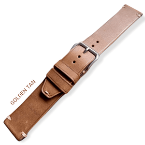Indianleathercraft vintage leather bands 18mm / Gold tan Vintage leather watch strap