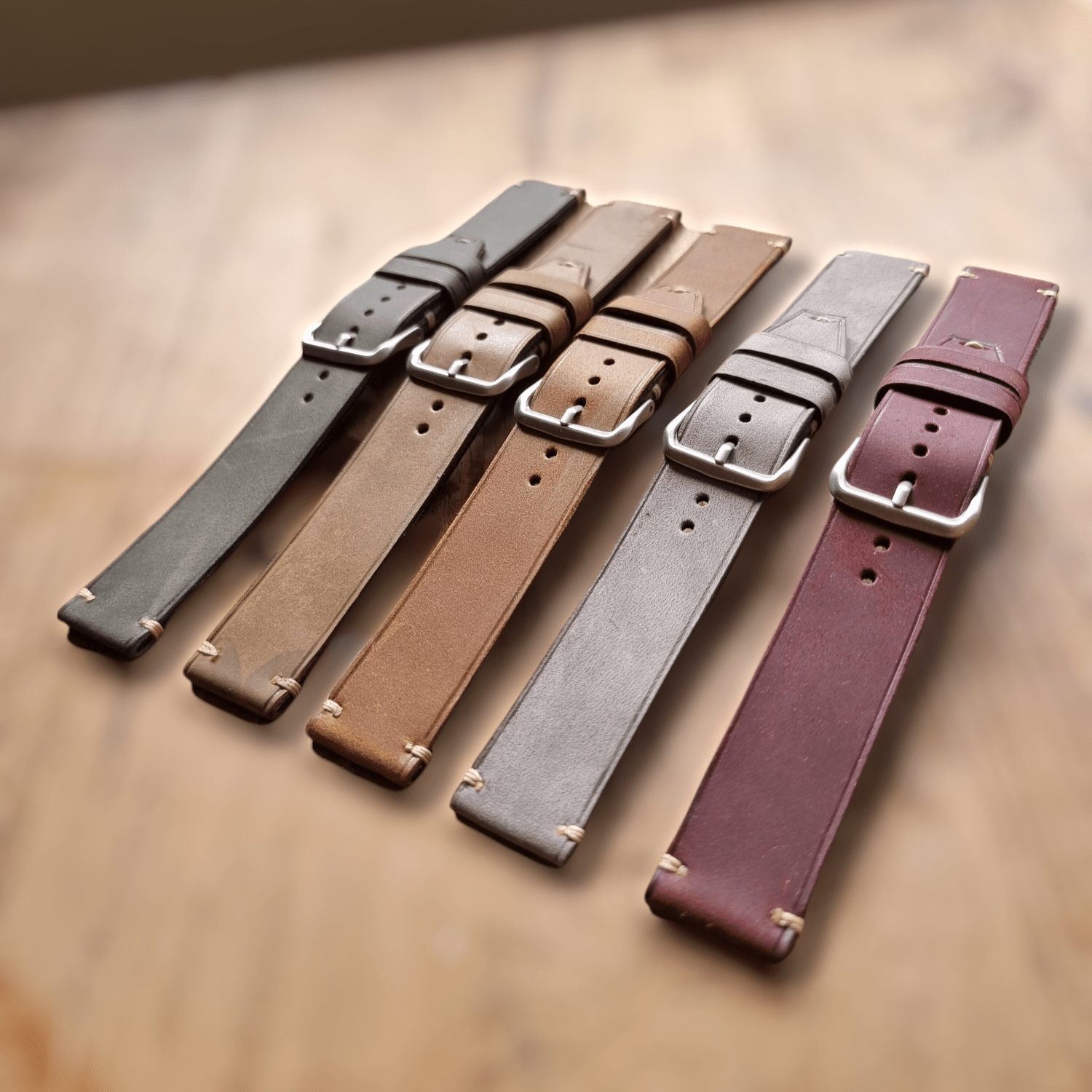Vintage leather watch strap