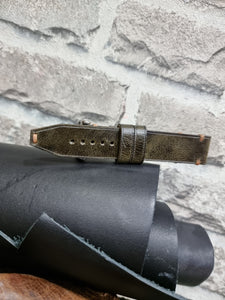 Indianleathercraft Vintage military green leather strap