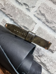 Indianleathercraft Vintage military green leather strap
