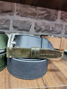 Indianleathercraft Vintage military green leather strap