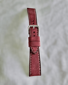 Indianleathercraft Watch Bands 18mm / Burgundy Italian pueblo leather strap
