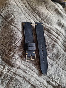 Indianleathercraft Watch Bands 18mm Navy nubuk leather watch strap
