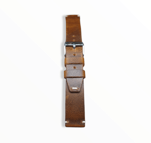 Indianleathercraft Watch Bands 18mm / Tan Handmade tobacco brown leather strap