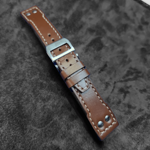 Indianleathercraft Watch Bands 20/18mm Handmade IWC brown leather strap