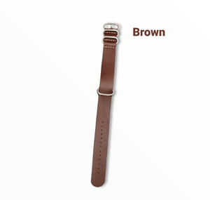 Indianleathercraft Watch Bands 20mm / Brown Handmade nato leather strap