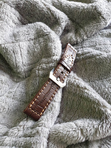 Indianleathercraft Watch Bands 22mm Handmade brown leather watch strap