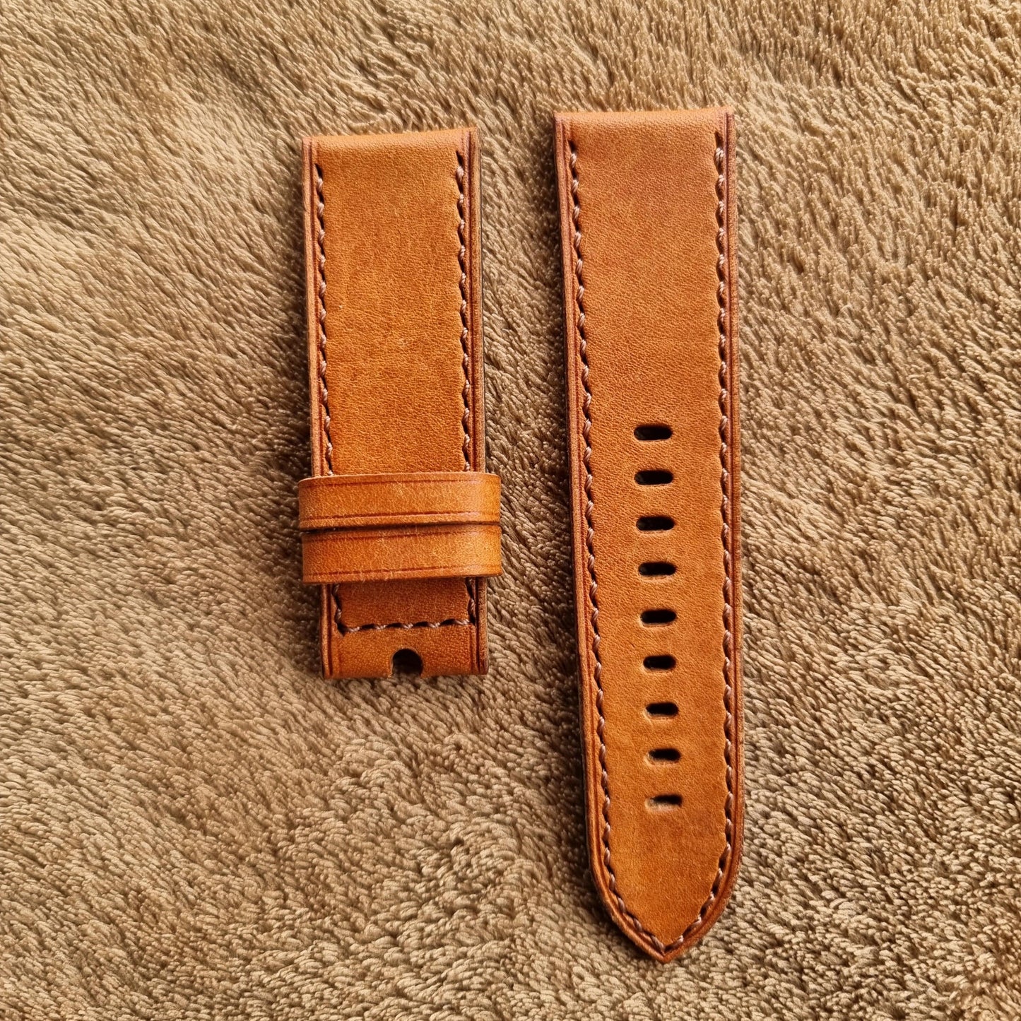Indianleathercraft Watch Bands 22mm / Tan Italian leather straps for panerai