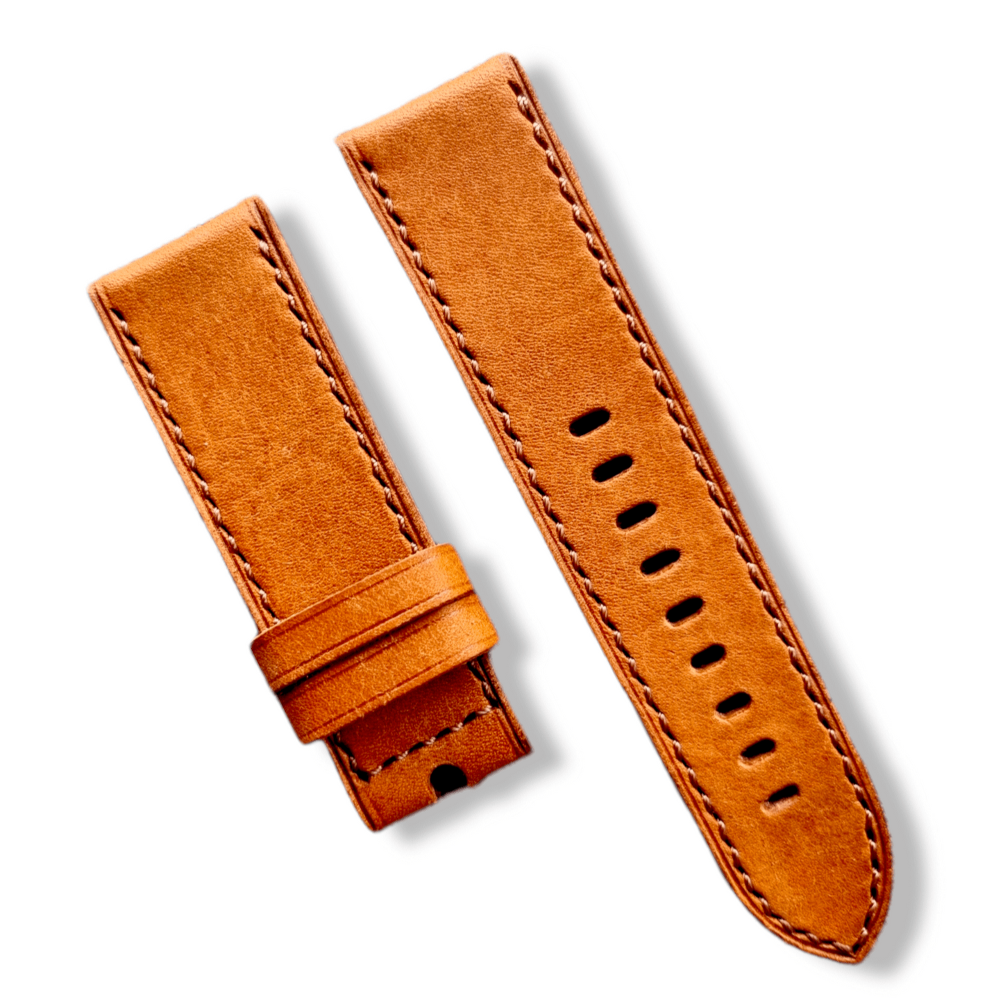 Indianleathercraft Watch Bands 22mm / Tan Italian leather straps for panerai