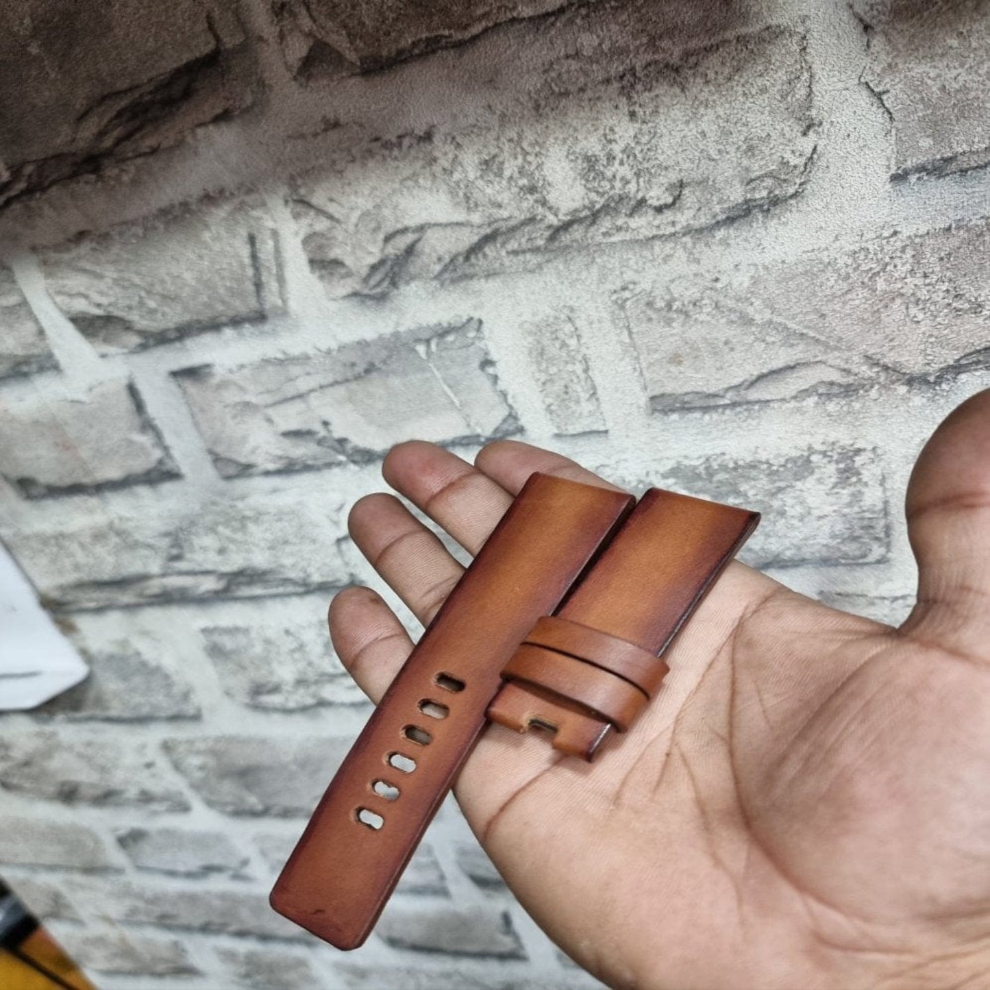 Indianleathercraft Watch Bands 24mm / Tan Handmade diesel watch leather strap