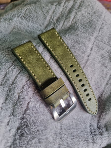 Indianleathercraft Watch Bands 26mm / olive Italian leather straps for panerai