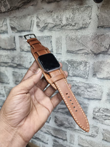 Indianleathercraft Watch Bands Apple watch cuff leather strap