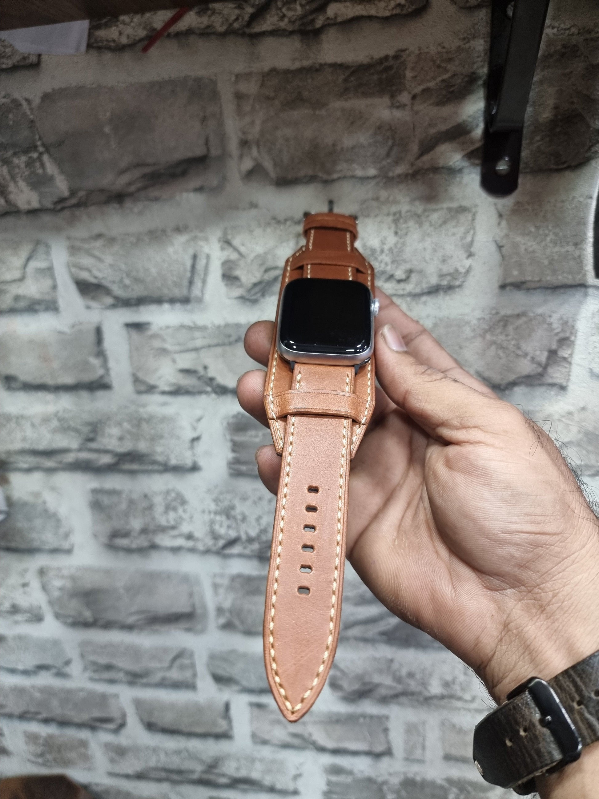 Indianleathercraft Watch Bands Apple watch cuff leather strap