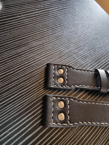 Indianleathercraft Watch Bands Black leather strap for IWC