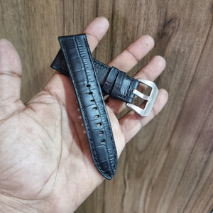 Indianleathercraft Watch Bands Black leather strap for panerai