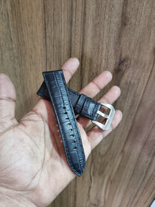 Indianleathercraft Watch Bands Black leather strap for panerai