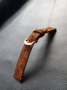 Indianleathercraft Watch Bands Brown suede leather strap handmade