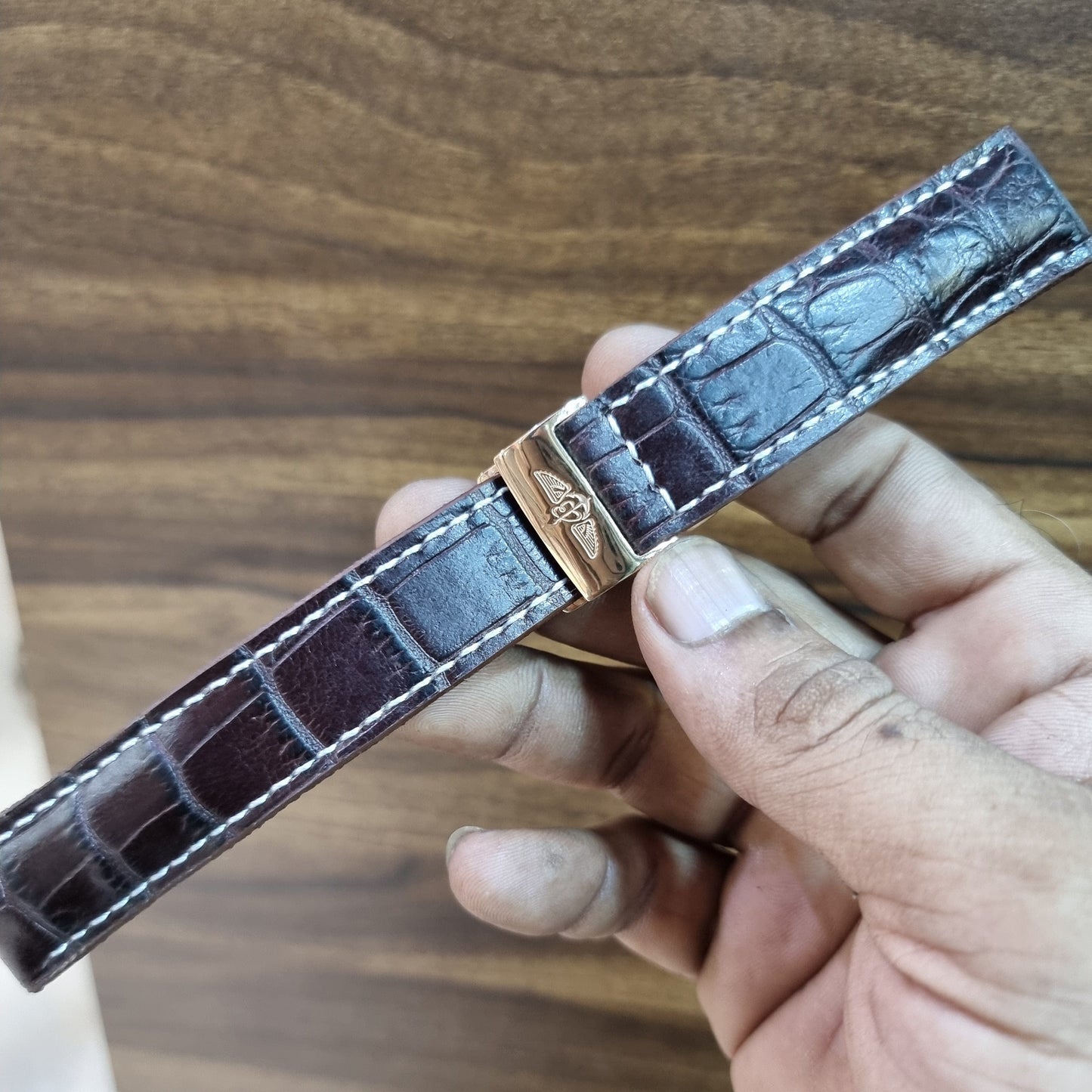 Indianleathercraft Watch Bands Burgundy / 22mm Handmade Breitling leather strap