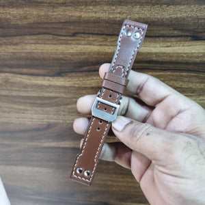 Indianleathercraft Watch Bands Handmade IWC brown leather strap