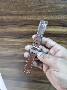 Indianleathercraft Watch Bands Handmade IWC brown leather strap