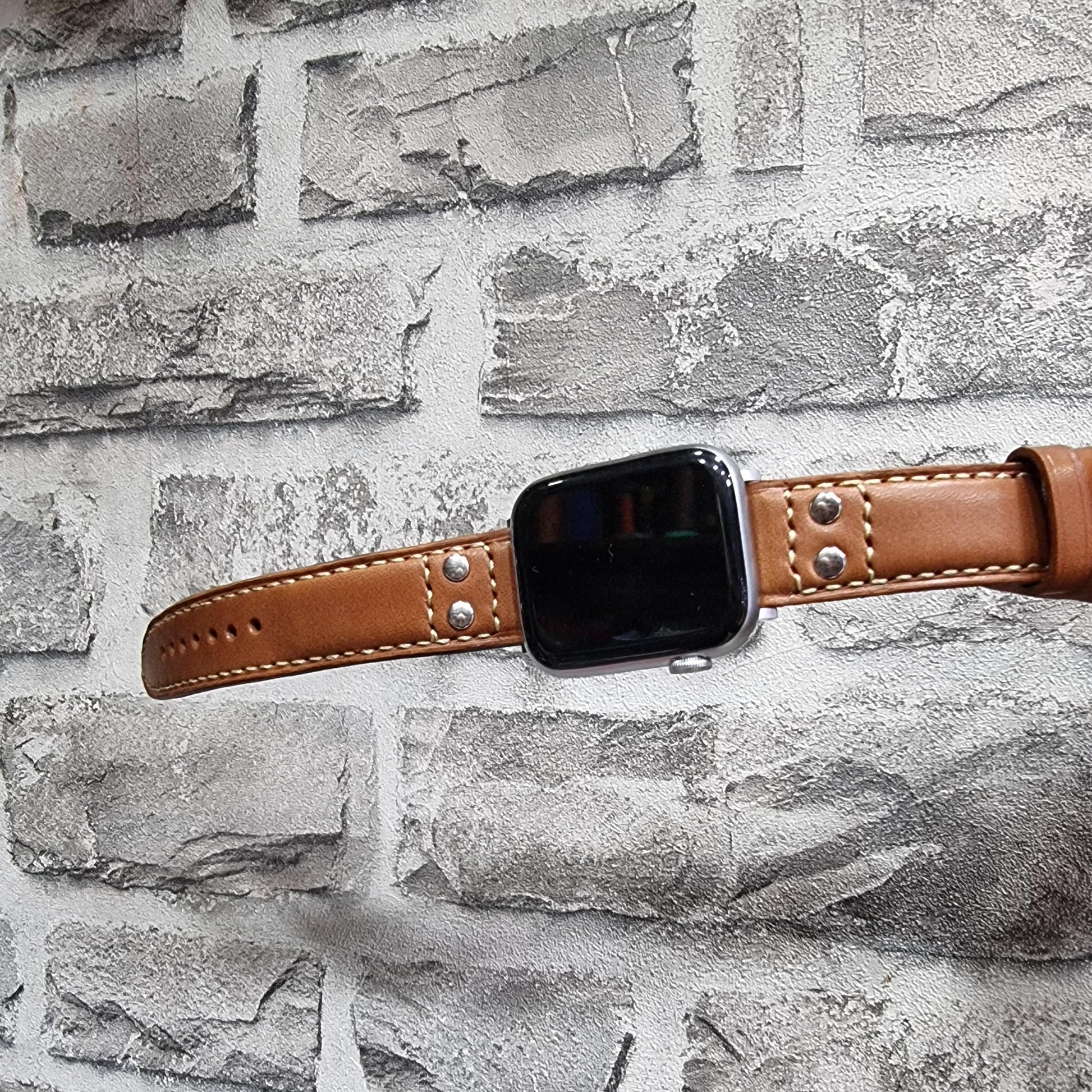 Handmade leather apple watch strap series