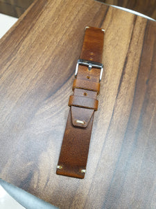 Indianleathercraft Watch Bands Handmade tobacco brown leather strap