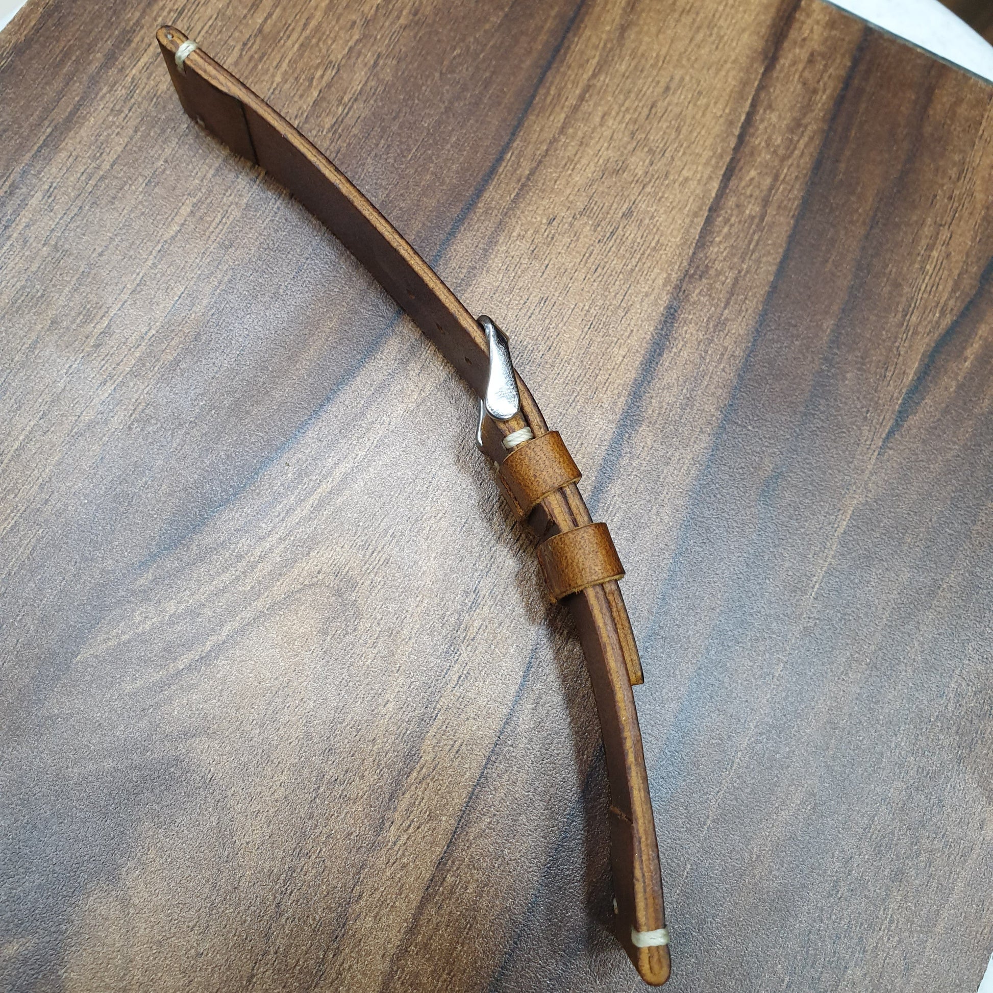 Indianleathercraft Watch Bands Handmade tobacco brown leather strap