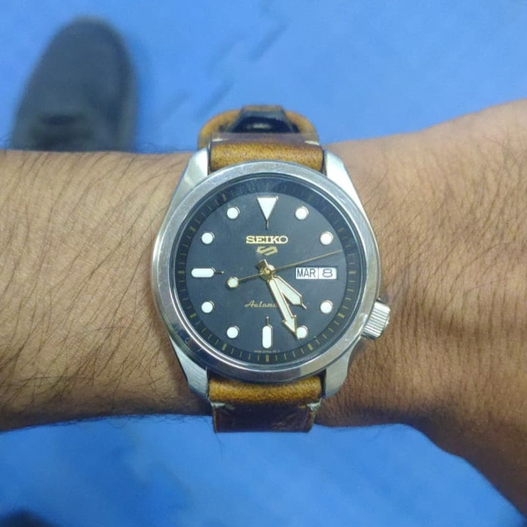 Indianleathercraft Watch Bands Handmade tobacco brown leather strap