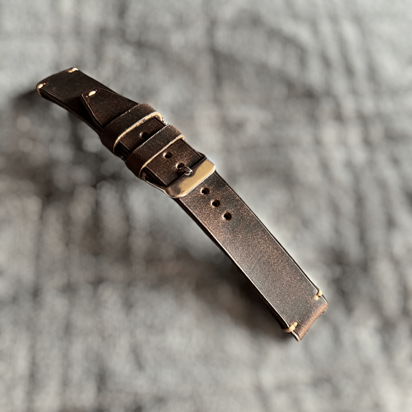 Indianleathercraft Watch Bands Handmade tobacco brown leather strap