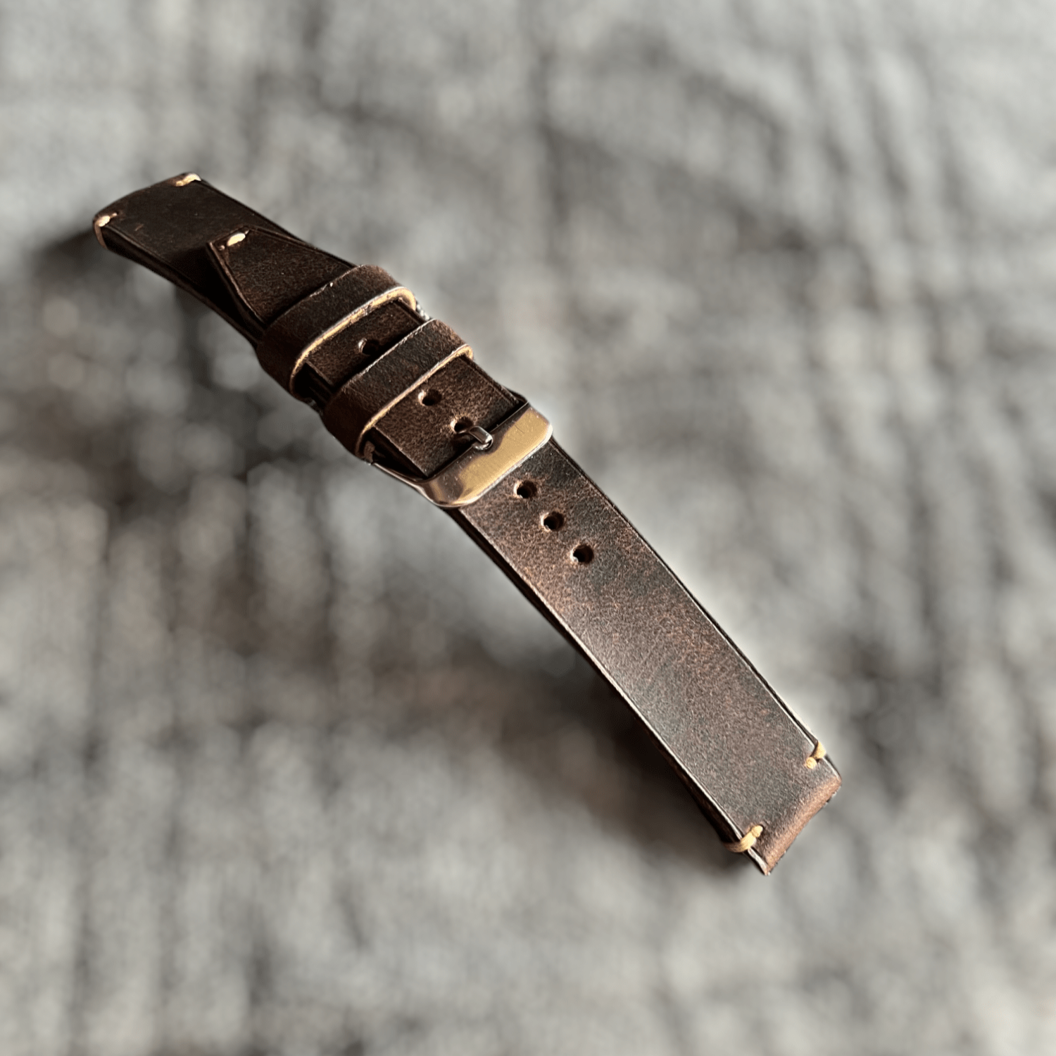 Indianleathercraft Watch Bands Handmade tobacco brown leather strap