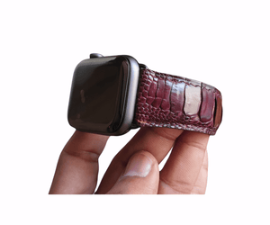 Indianleathercraft Watch Bands Series 4- 42mm / Burgundy Handmade apple watch strap