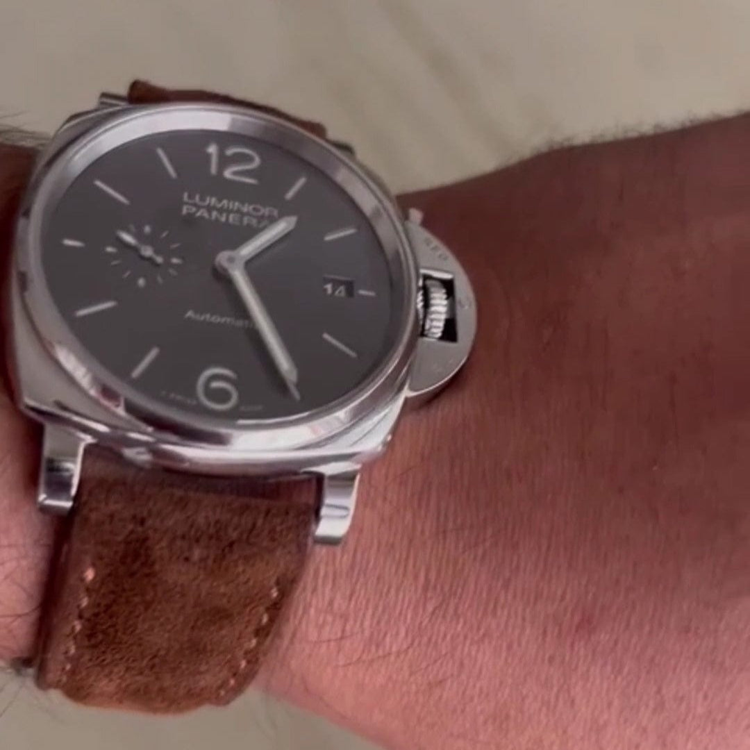 Indianleathercraft Watch Bands Suede leather strap for panerai
