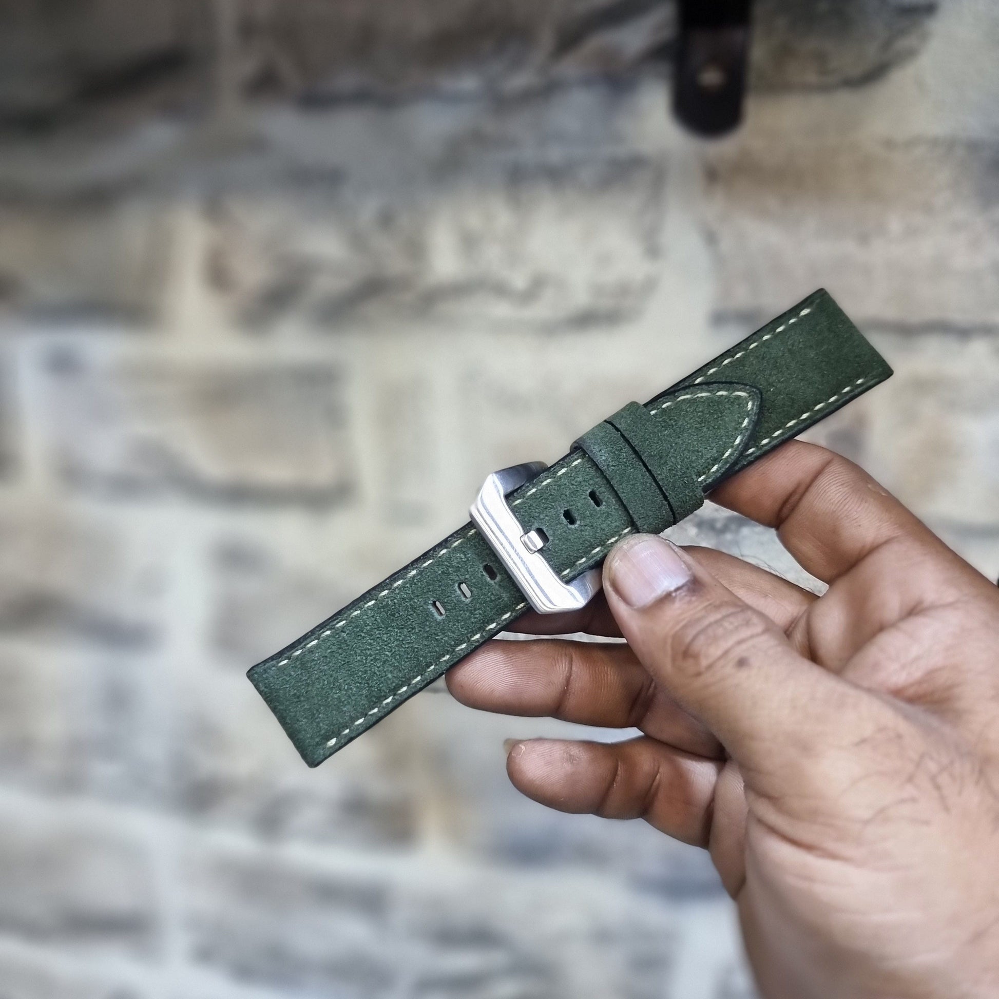 Indianleathercraft Watch Bands Suede leather strap for panerai
