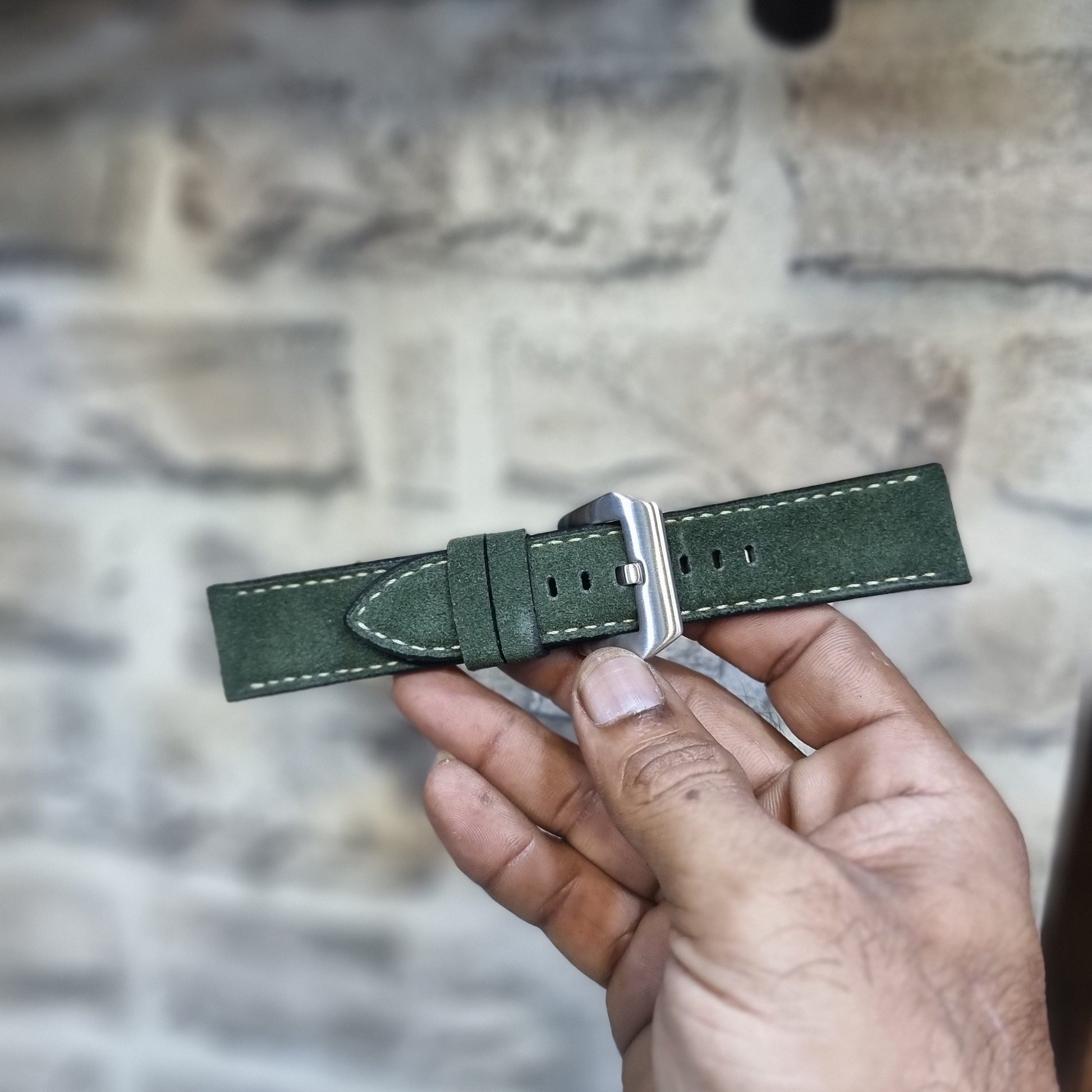 Indianleathercraft Watch Bands Suede leather strap for panerai